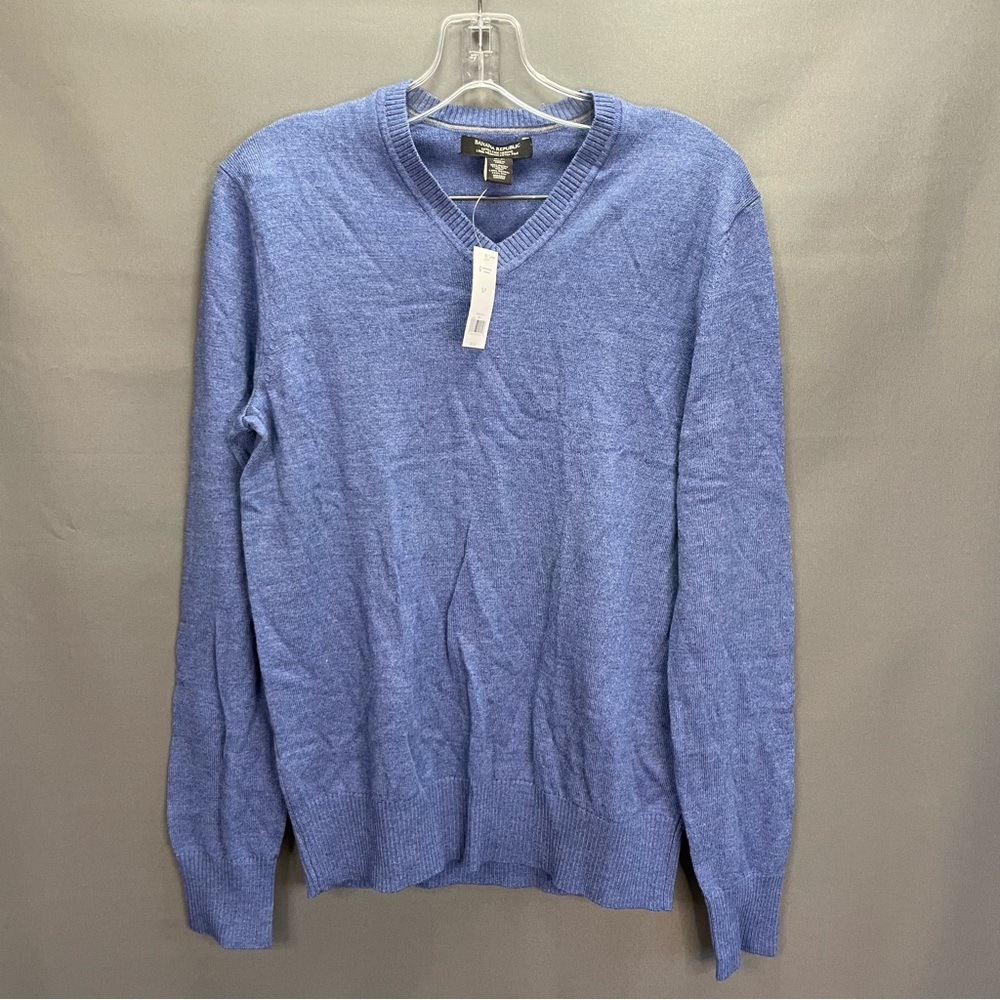 NEW Banana Republic Extra Fine Merino blue v neck knit sweater